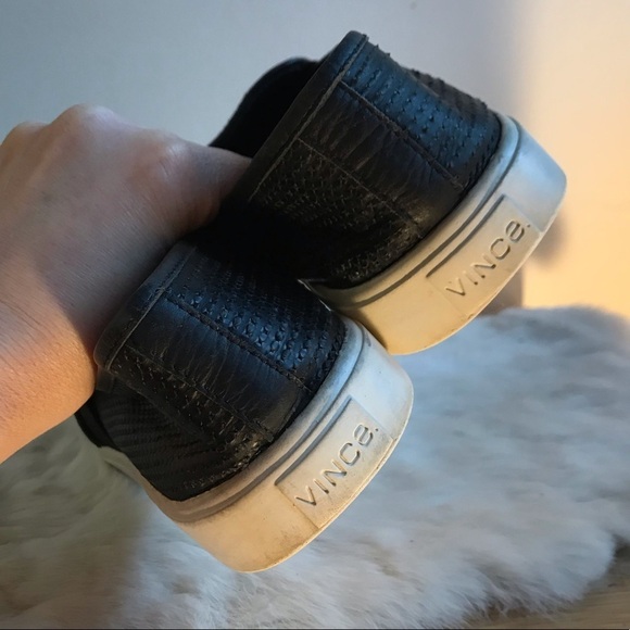Vince Perforated Slip on Sneaker Black 8.5 - Picture 4 of 8
